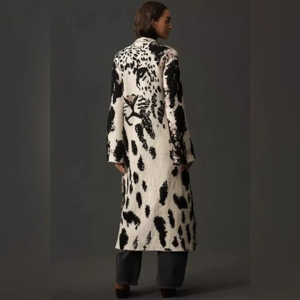 NWT Size XXS/XS - Pilcro Leopard Print Sweater Duster with Pockets (NWT US$ 238) - Picture 5 of 16